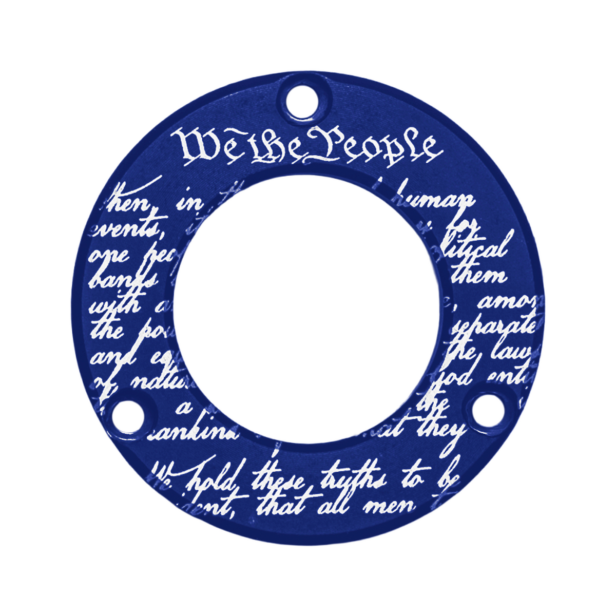 Axcel Driver Sight Hubcap, We The People engraving, Blue