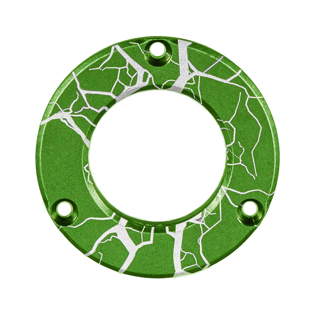 Axcel Driver Sight Hubcap, Fractured Texture engraving, Green
