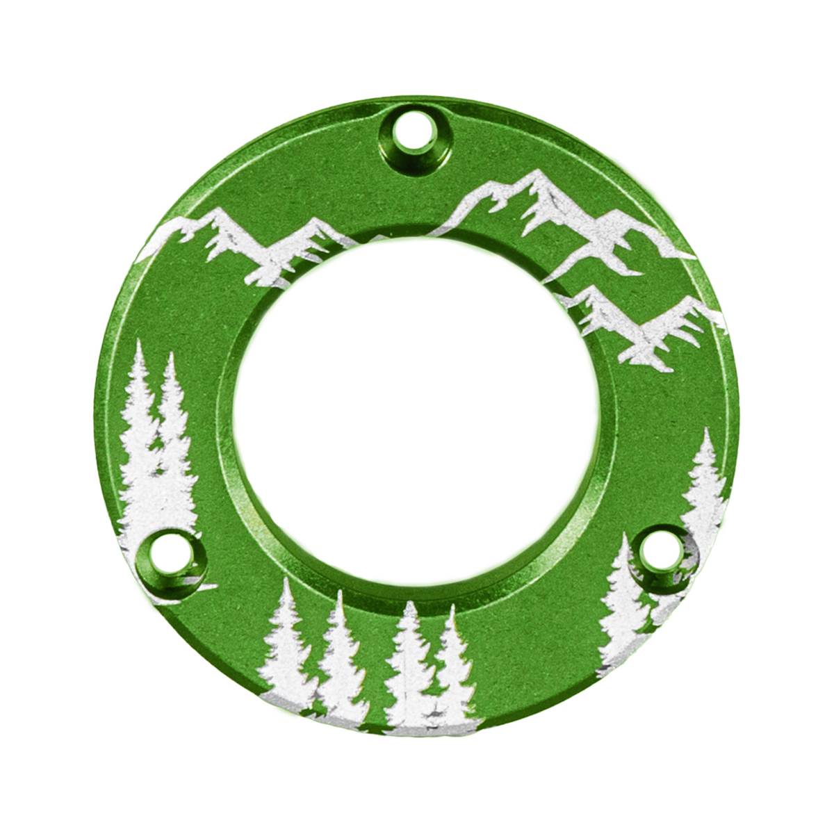 Axcel Driver Sight Hubcap, Mountains engraving, Green