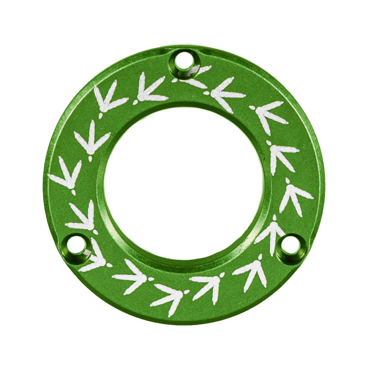 Axcel Driver Sight Hubcap, Turkey Tracks engraving, Green