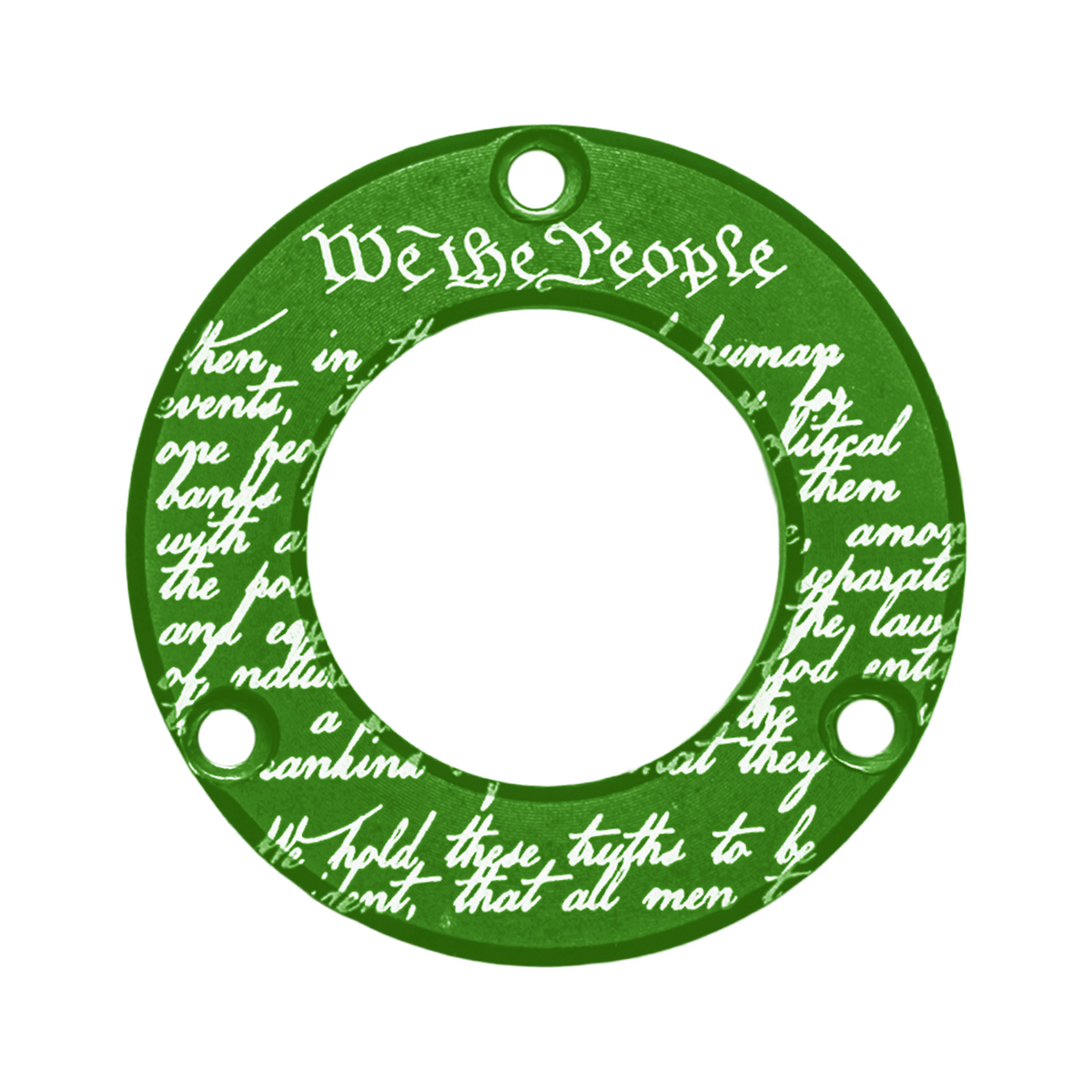 Axcel Driver Sight Hubcap, We The People engraving, Green