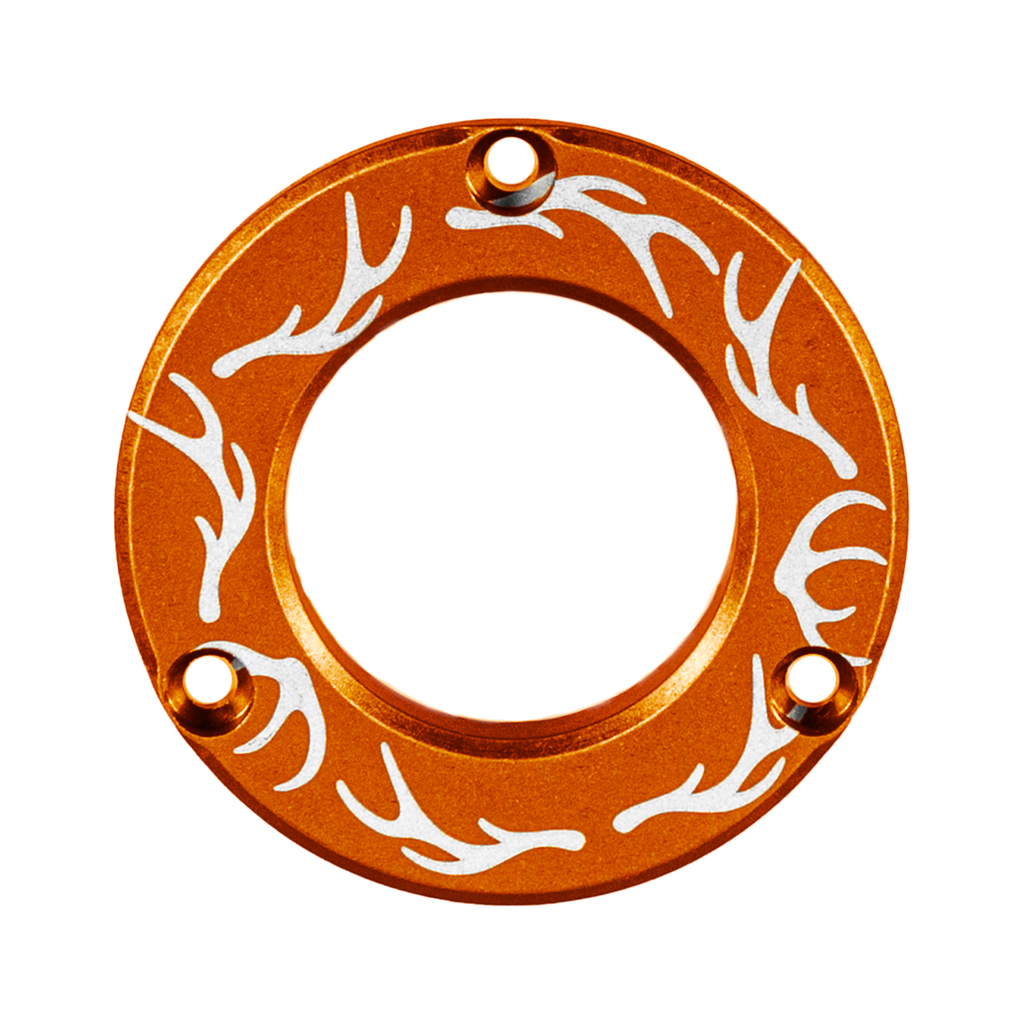 Axcel Driver Sight Hubcap, Elk Antlers engraving, Orange