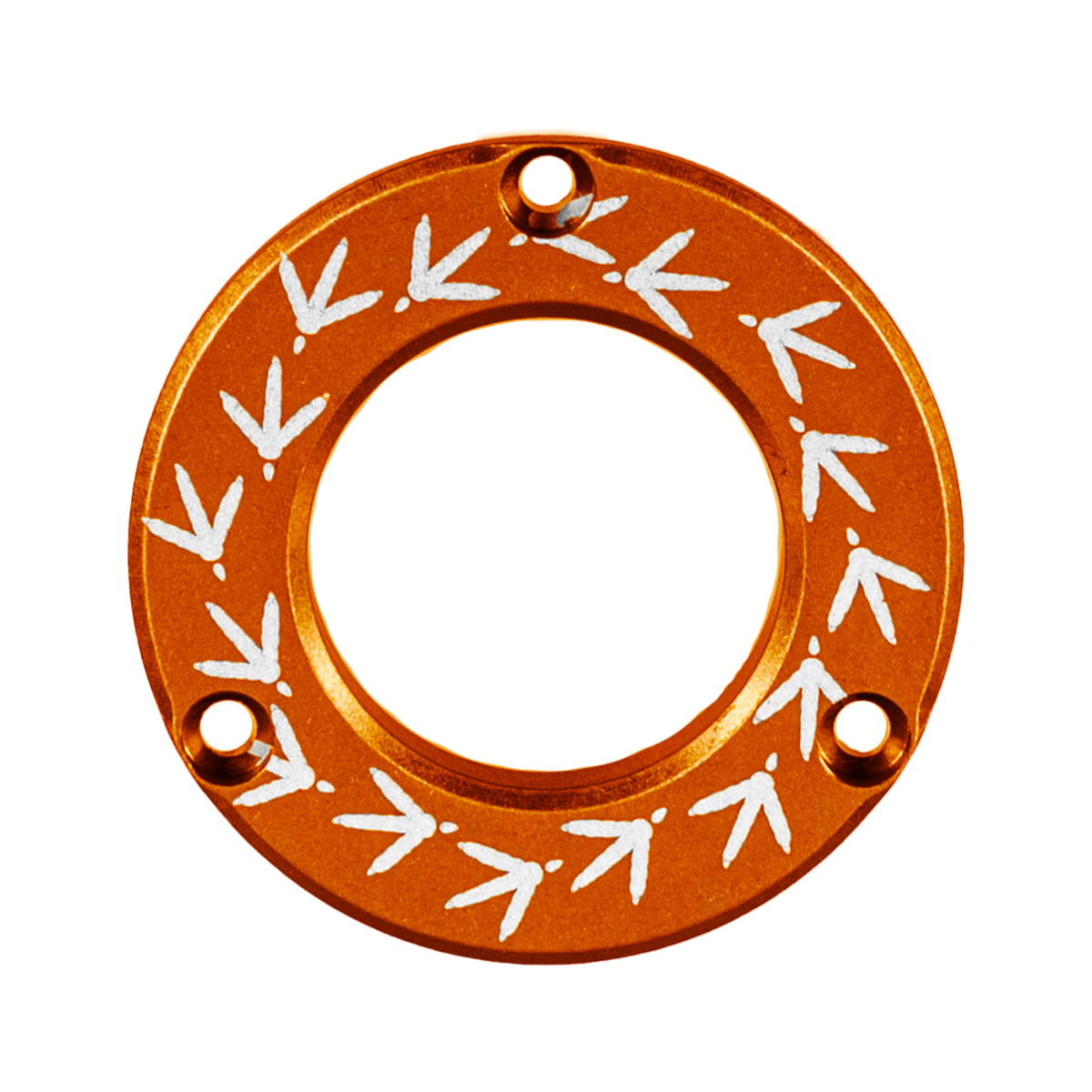 Axcel Driver Sight Hubcap, Turkey Tracks engraving, Orange