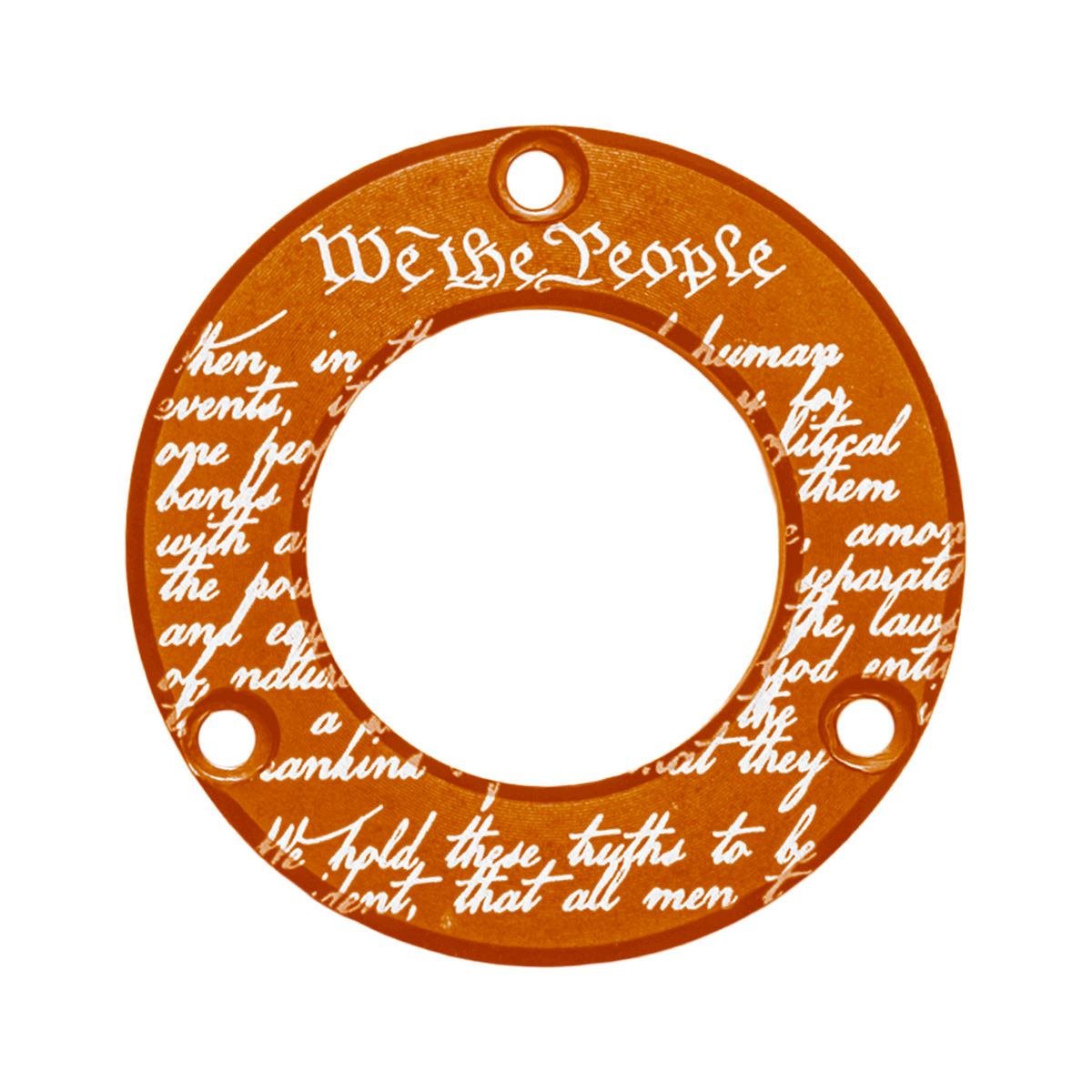 Axcel Driver Sight Hubcap, We The People engraving, Orange
