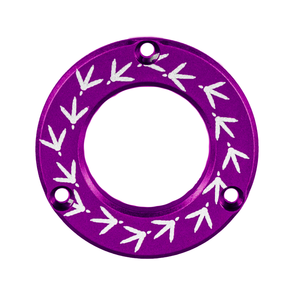 Axcel Driver Sight Hubcap, Turkey Tracks engraving, Purple