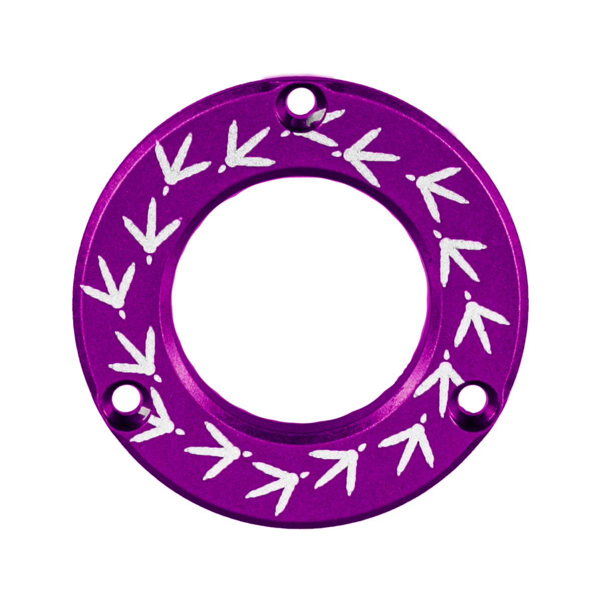 Axcel Driver Sight Hubcap, Turkey Tracks engraving, Purple