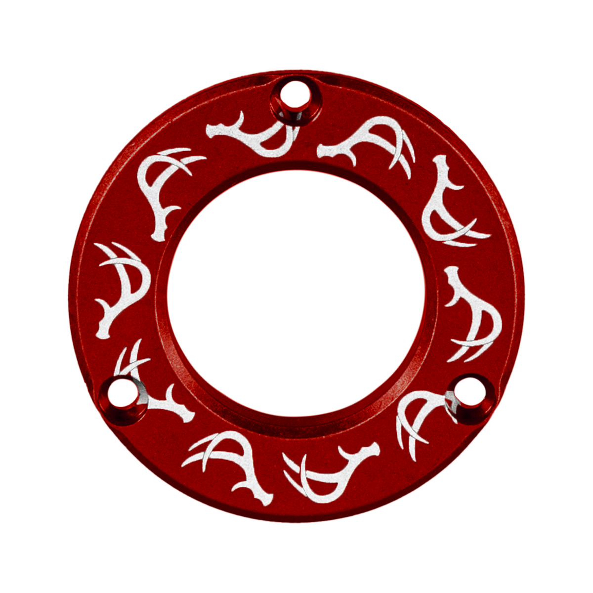 Axcel Driver Sight Hubcap, Deer Antlers engraving, Red