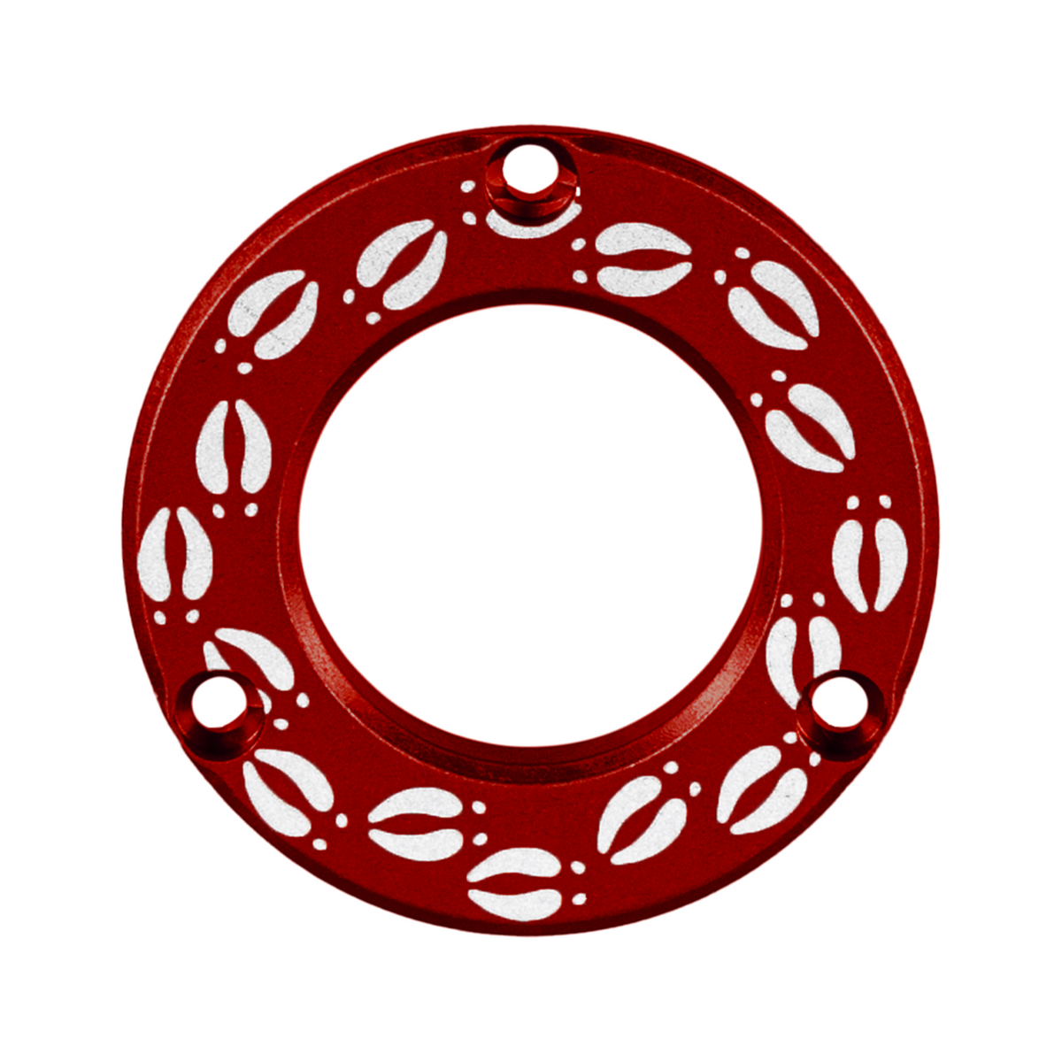 Axcel Driver Sight Hubcap, Deer Tracks engraving, Red
