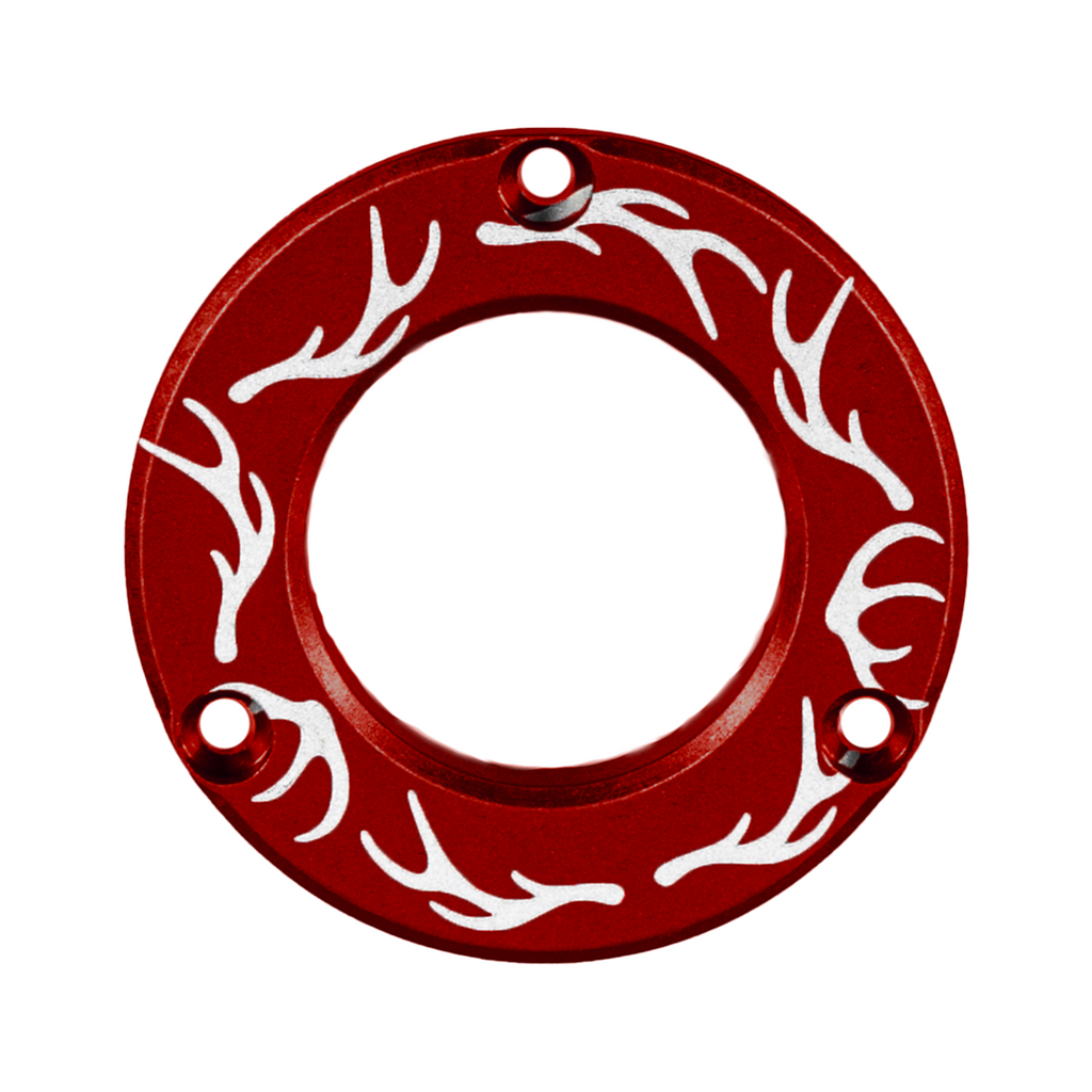 Axcel Driver Sight Hubcap, Elk Antlers engraving, Red