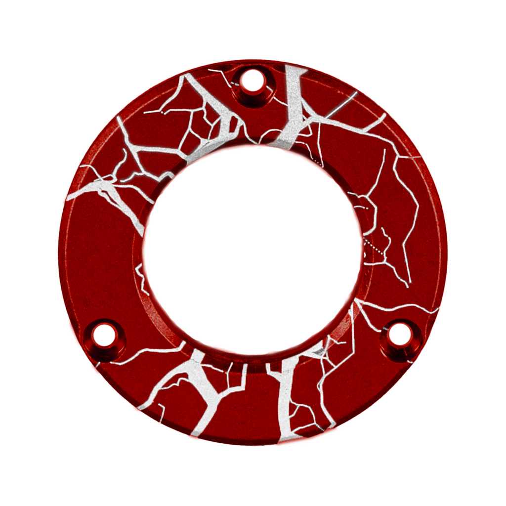 Axcel Driver Sight Hubcap, Fractured Texture engraving, Red