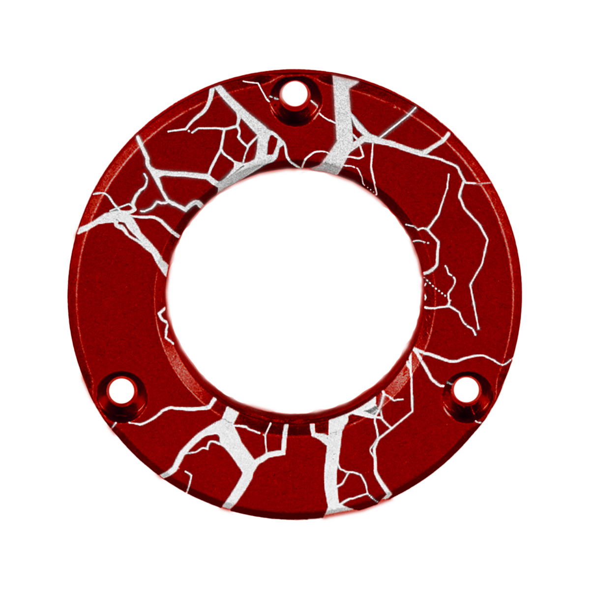 Axcel Driver Sight Hubcap, Fractured Texture engraving, Red