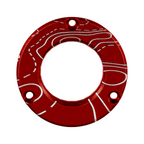 Axcel Driver Sight Hubcap, Topographical Map engraving, Red
