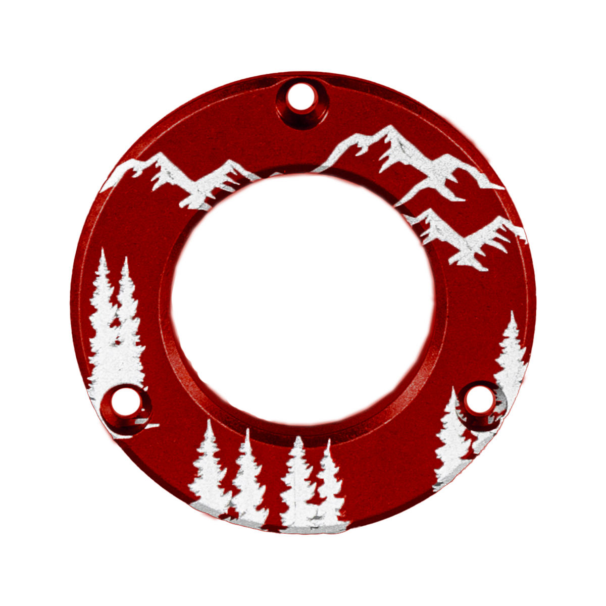 Axcel Driver Sight Hubcap, Mountains engraving, Red