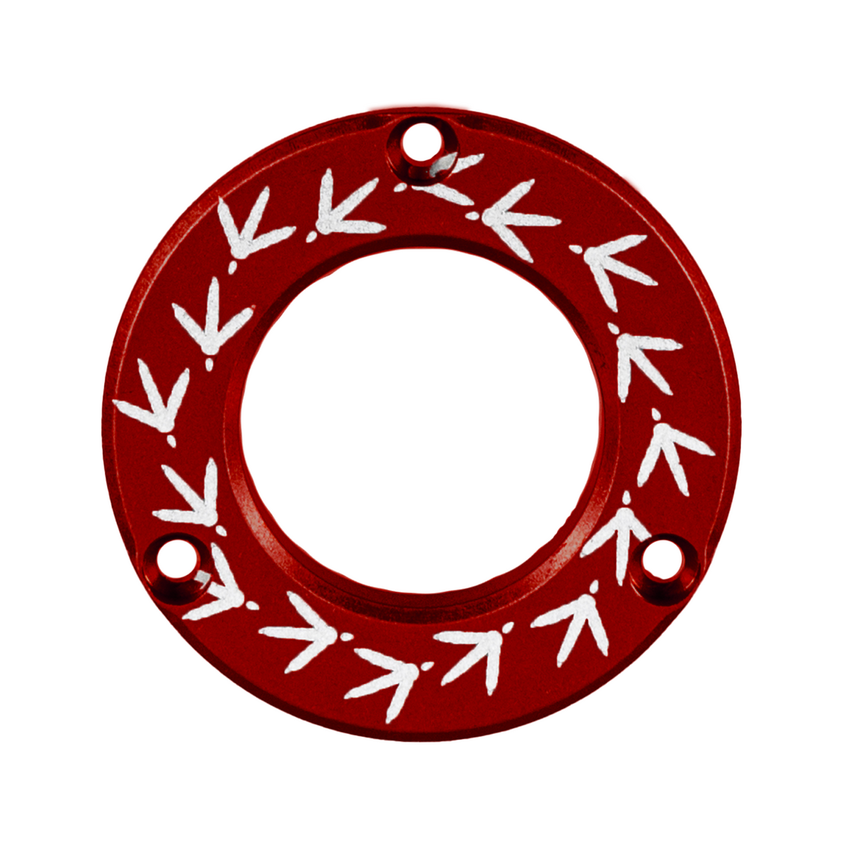 Axcel Driver Sight Hubcap, Turkey Tracks engraving, Red