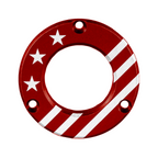 Axcel Driver Sight Hubcap, Made in USA/Patriotic engraving, Red