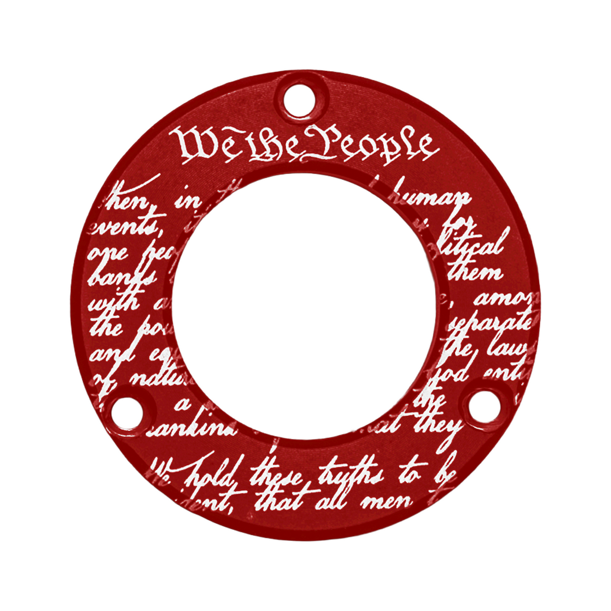 Axcel Driver Sight Hubcap, We The People engraving, Red