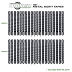 Axcel Driver 100+ Metal Sight Tapes chart, all 20 tapes showing Side A and Side B scales 1 through 40