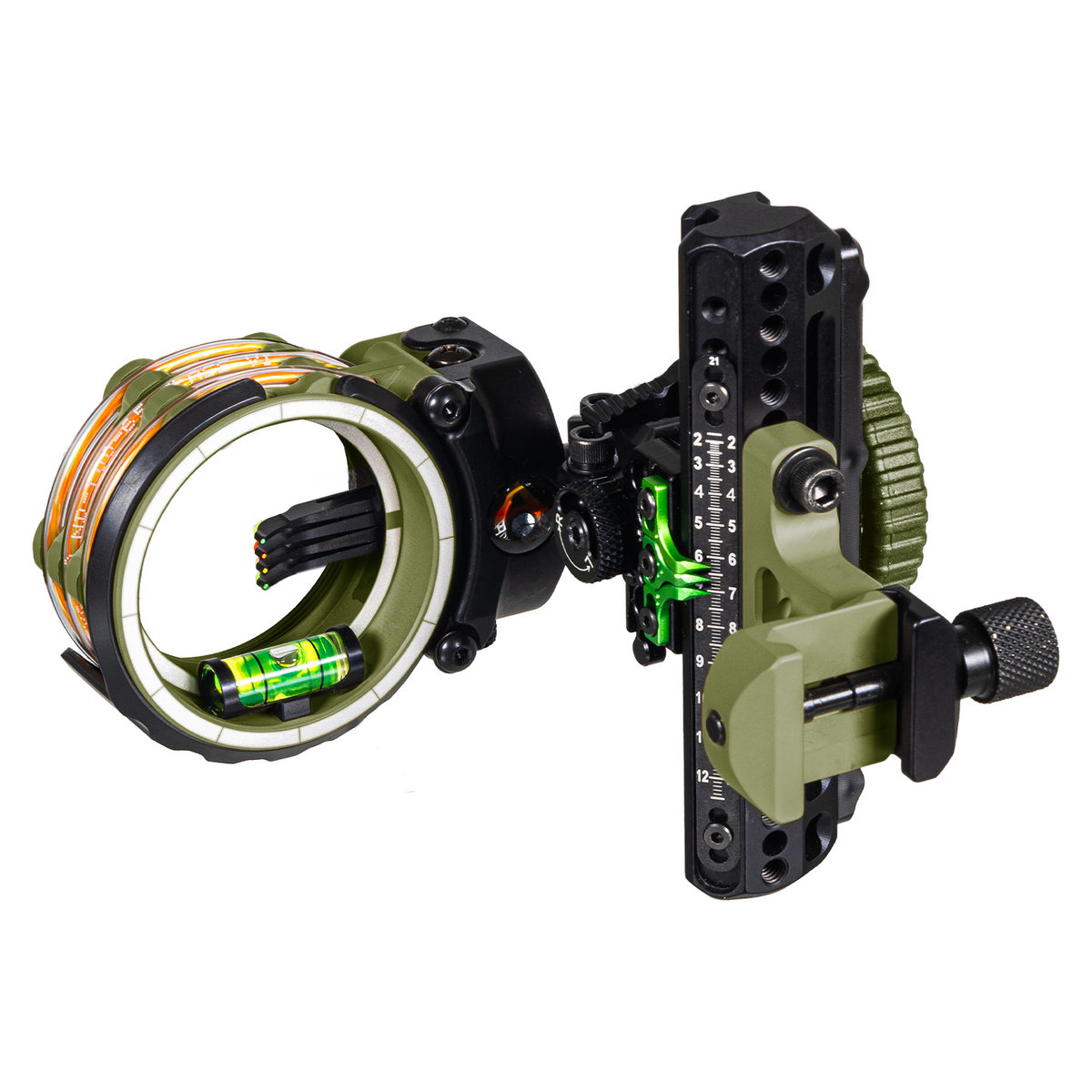 Axcel Driver CK AccuStat II Multi Pin Picatinny bow sight, Evergreen Cerakote, AccuStat II 4-Pin, .019 pins