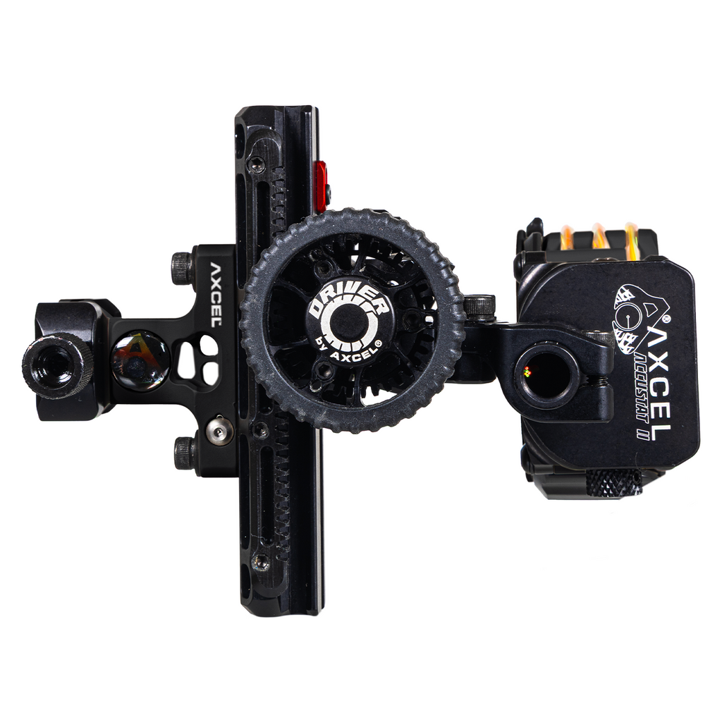 Axcel Driver CK AccuStat II Multi Pin Picatinny bow sight, Midnight Cerakote, top view