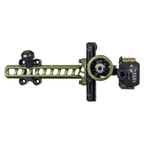 Axcel Driver CK Standard Pro bow sight, Evergreen Cerakote, rear view showing drive wheel and AccuStat II scope