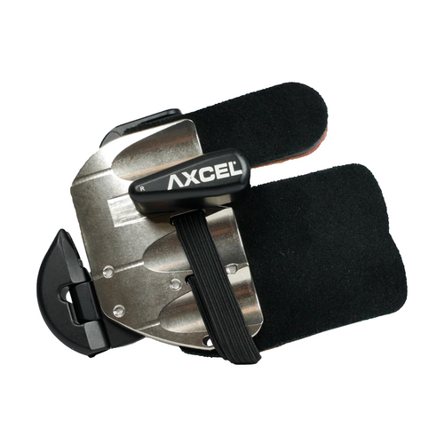 Axcel Contour Pro finger tab, Quicksilver finish, right-handed, size Large