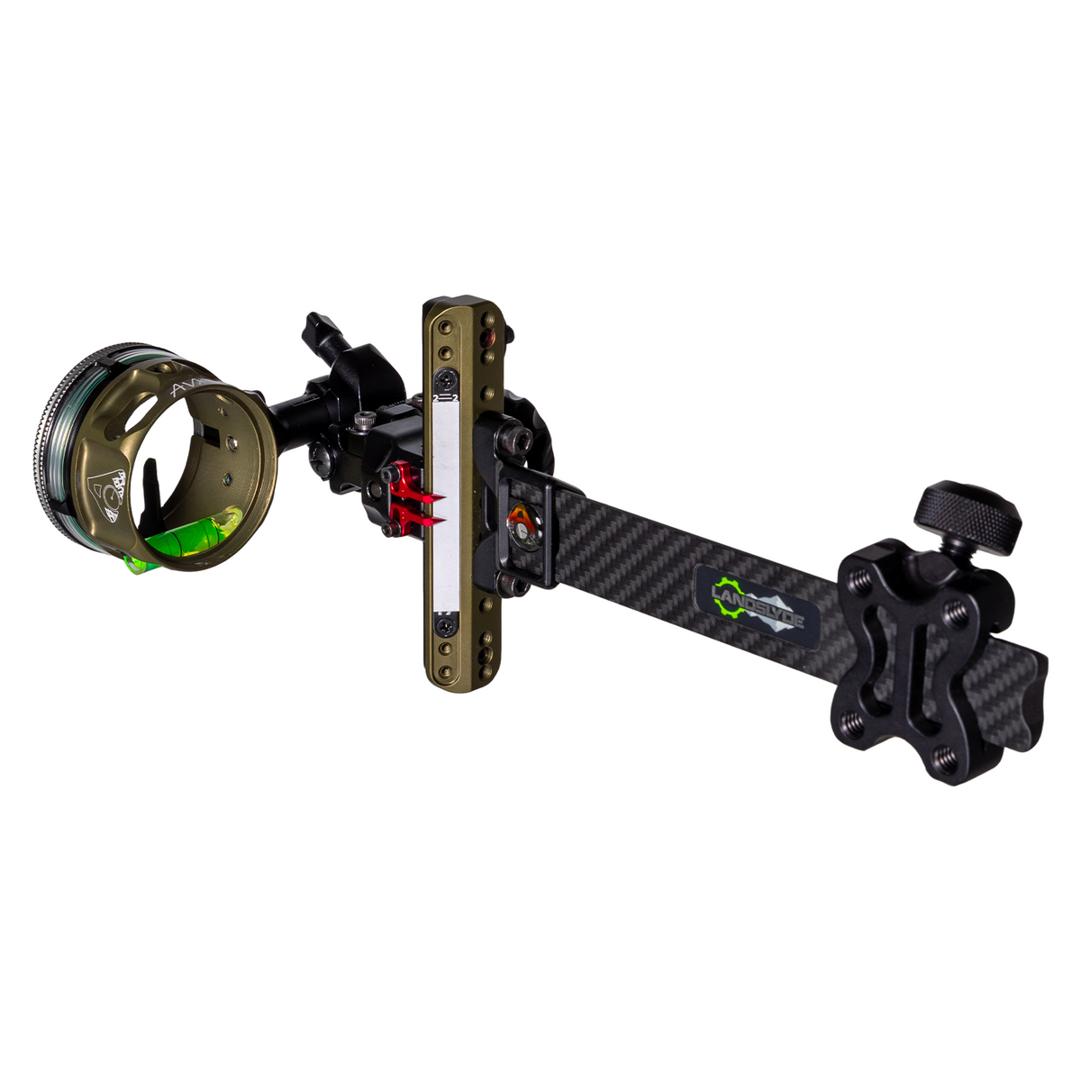 Axcel LANDSLYDE Carbon Pro bow sight, Tactical Bowhunting Green, AVX-41 Plus 1-Pin, .010" green fibre