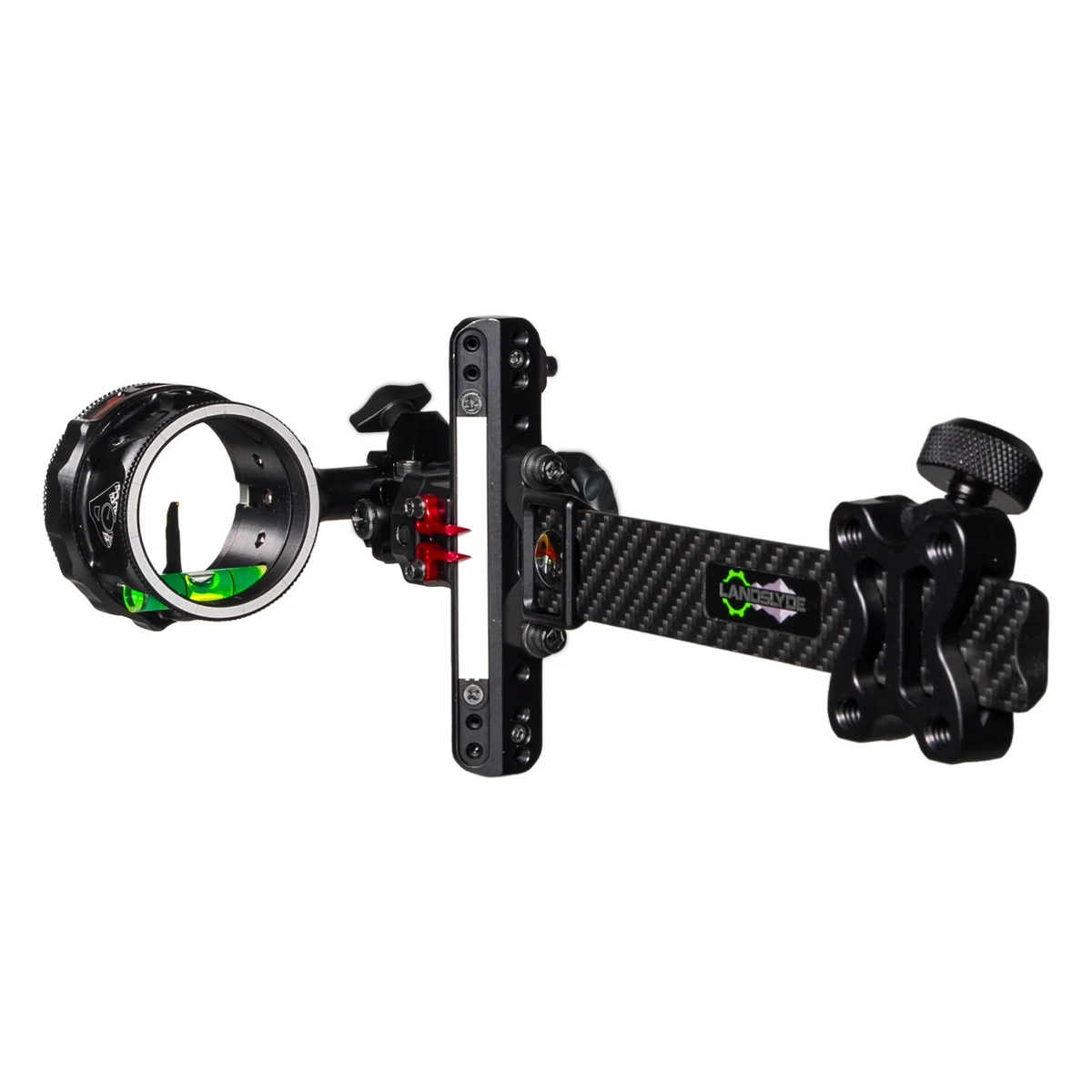 Axcel LANDSLYDE Carbon Pro bow sight, Stealth Bowhunting Black, AVX-41 Plus 1-Pin, .010" red fibre