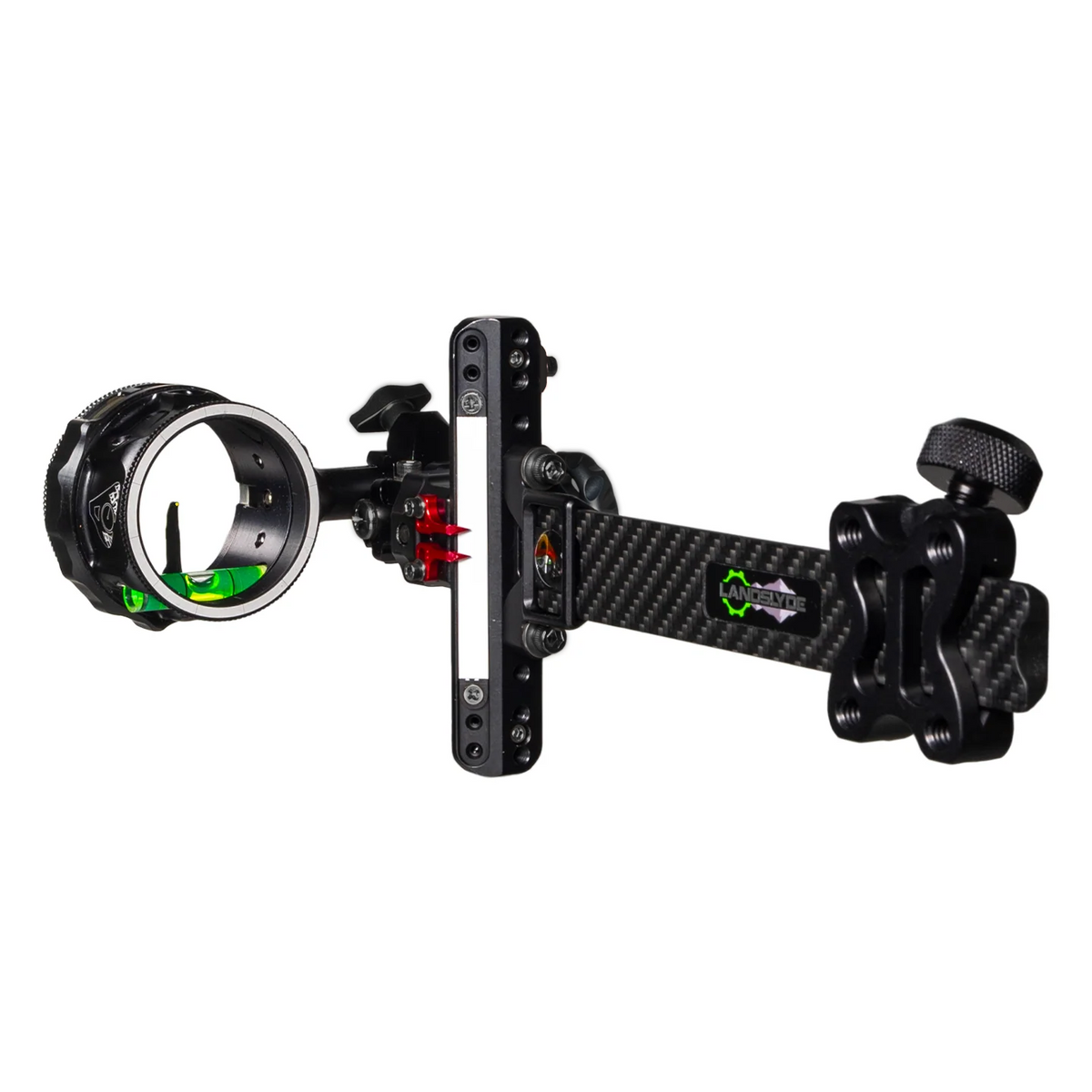 Axcel LANDSLYDE Carbon Pro bow sight, Stealth Bowhunting Black, AVX-41 Plus 1-Pin, .010" yellow fibre