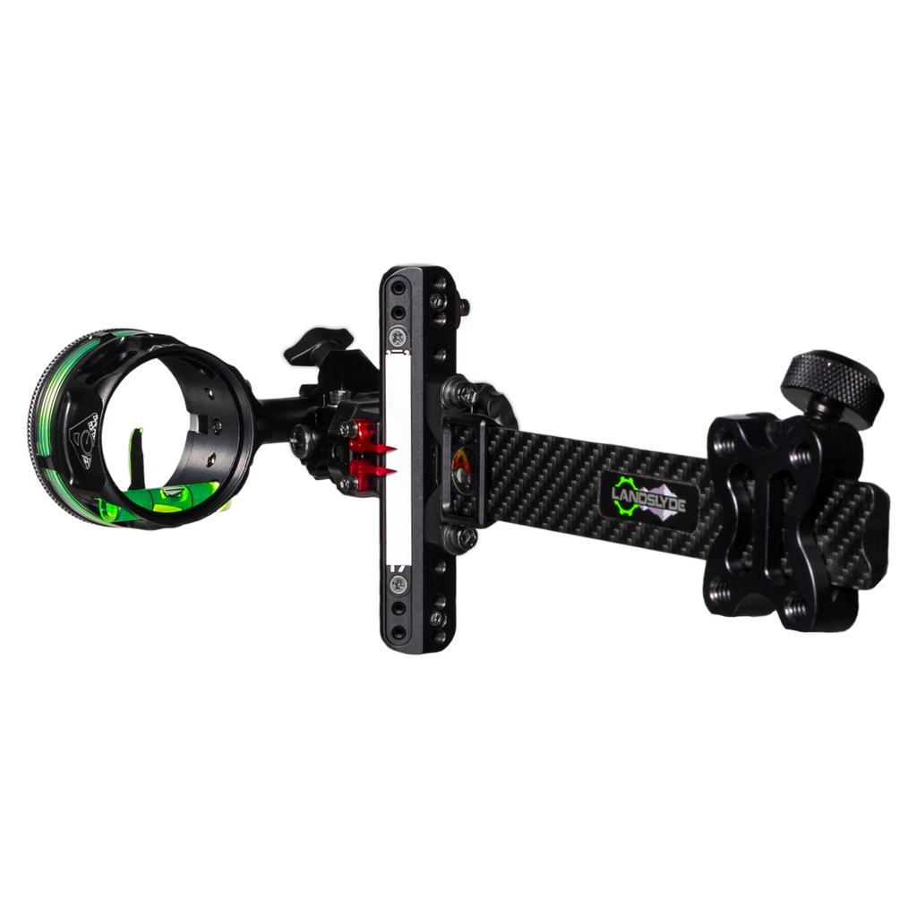 Axcel LANDSLYDE Carbon Pro bow sight, Stealth Bowhunting Black, AVX-41 Plus 1-Pin, .019" green fibre