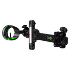 Axcel LANDSLYDE Carbon Pro bow sight, Stealth Bowhunting Black, AVX-41 Plus 1-Pin, .019" green fibre