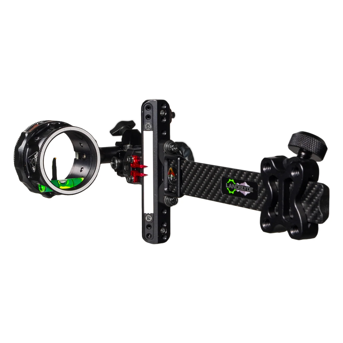 Axcel LANDSLYDE Carbon Pro bow sight, Stealth Bowhunting Black, AVX-41 Plus 1-Pin, .019" red fibre