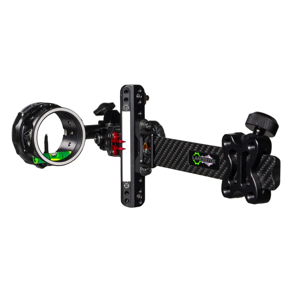 Axcel LANDSLYDE Carbon Pro bow sight, Stealth Bowhunting Black, AVX-41 Plus 1-Pin, .029" blue fibre