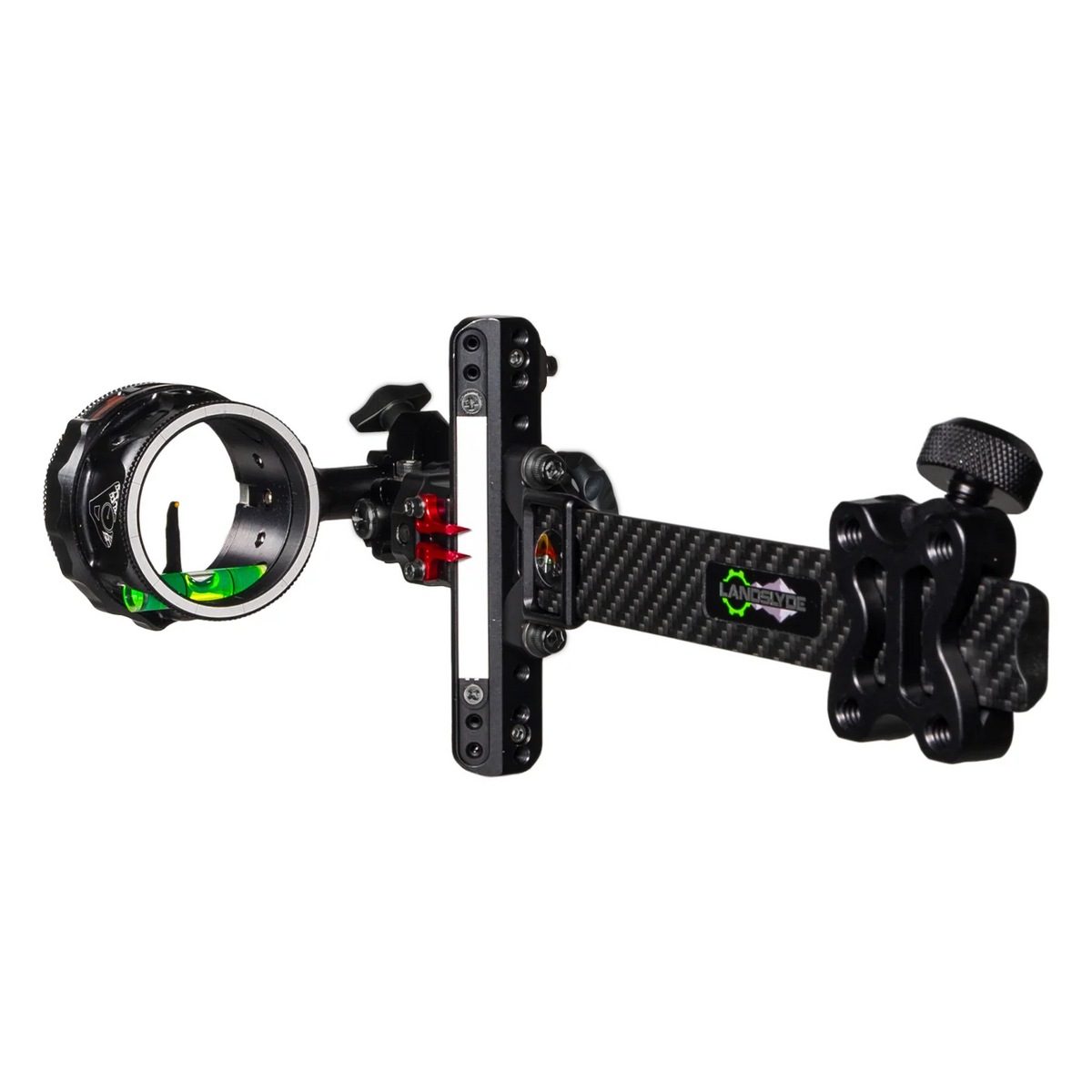 Axcel LANDSLYDE Carbon Pro bow sight, Stealth Bowhunting Black, AVX-41 Plus 1-Pin, .029" red fibre