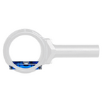 Axcel AVX scope bubble level installed in AVX scope housing, Blue