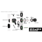 Axcel AVX-31 and AVX-41 scope component breakdown showing the shade positions