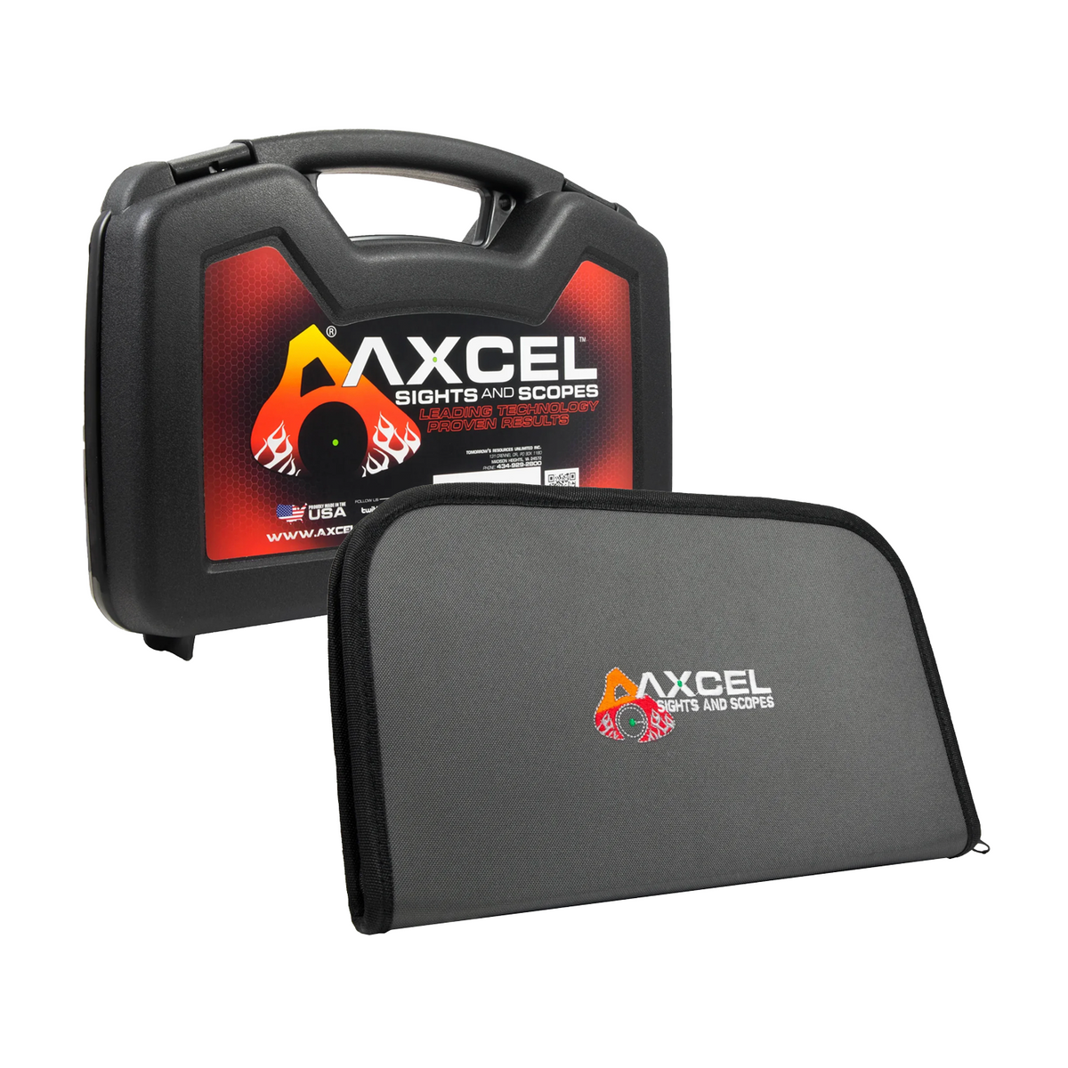 Axcel Sight Cases, plastic hard case and grey soft case