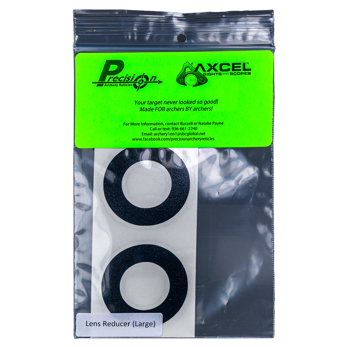 Precision Archery Reticles Reducer, Large, Black — 2-pack lens reducer rings