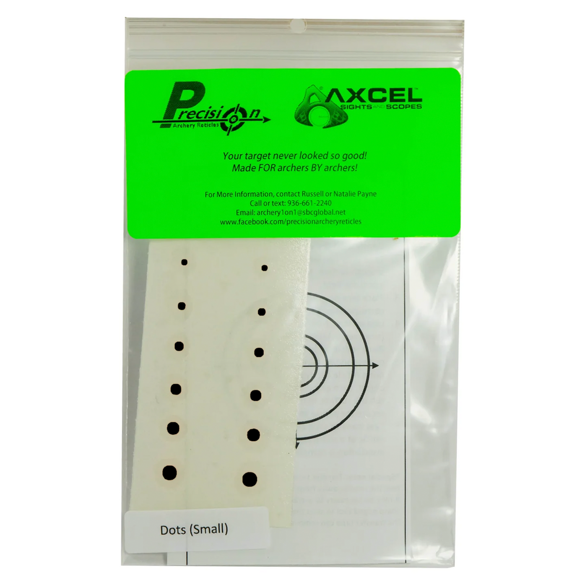 Precision Archery Reticles Small Dots, Black