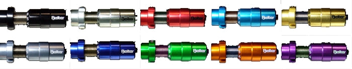 Beiter Plunger shown in ten anodised colours, including black