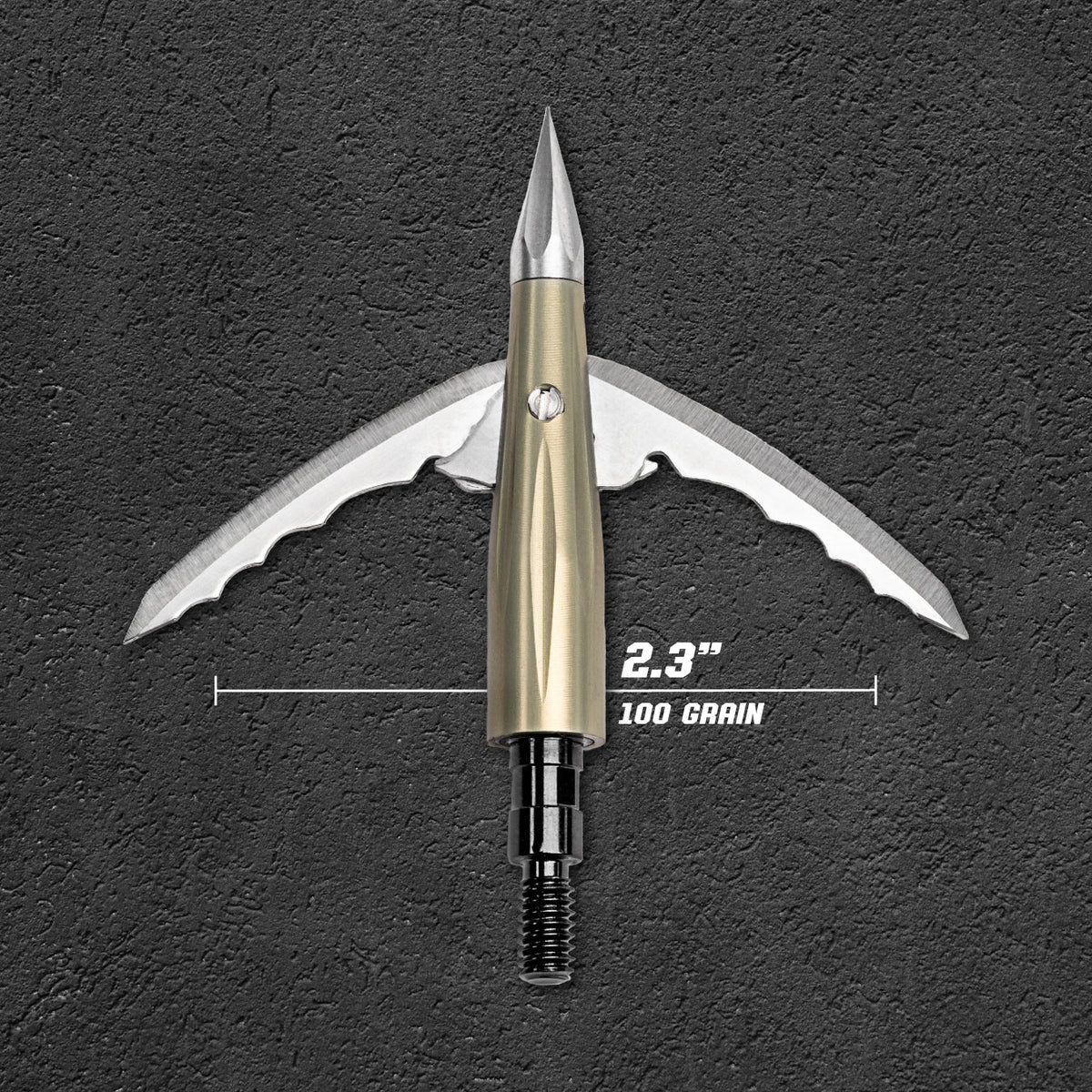 Beast Aluminum Broadhead, 100 grain, 2.3 in cut diameter, blades deployed