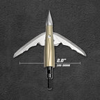 Beast Aluminum Broadhead, 100 grain, 2.0 in cut diameter, blades deployed