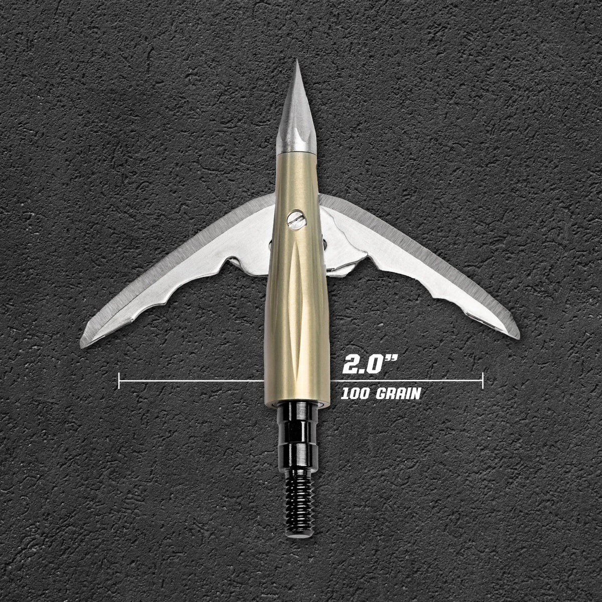 Beast Aluminum Broadhead, 100 grain, 2.0 in cut diameter, blades deployed