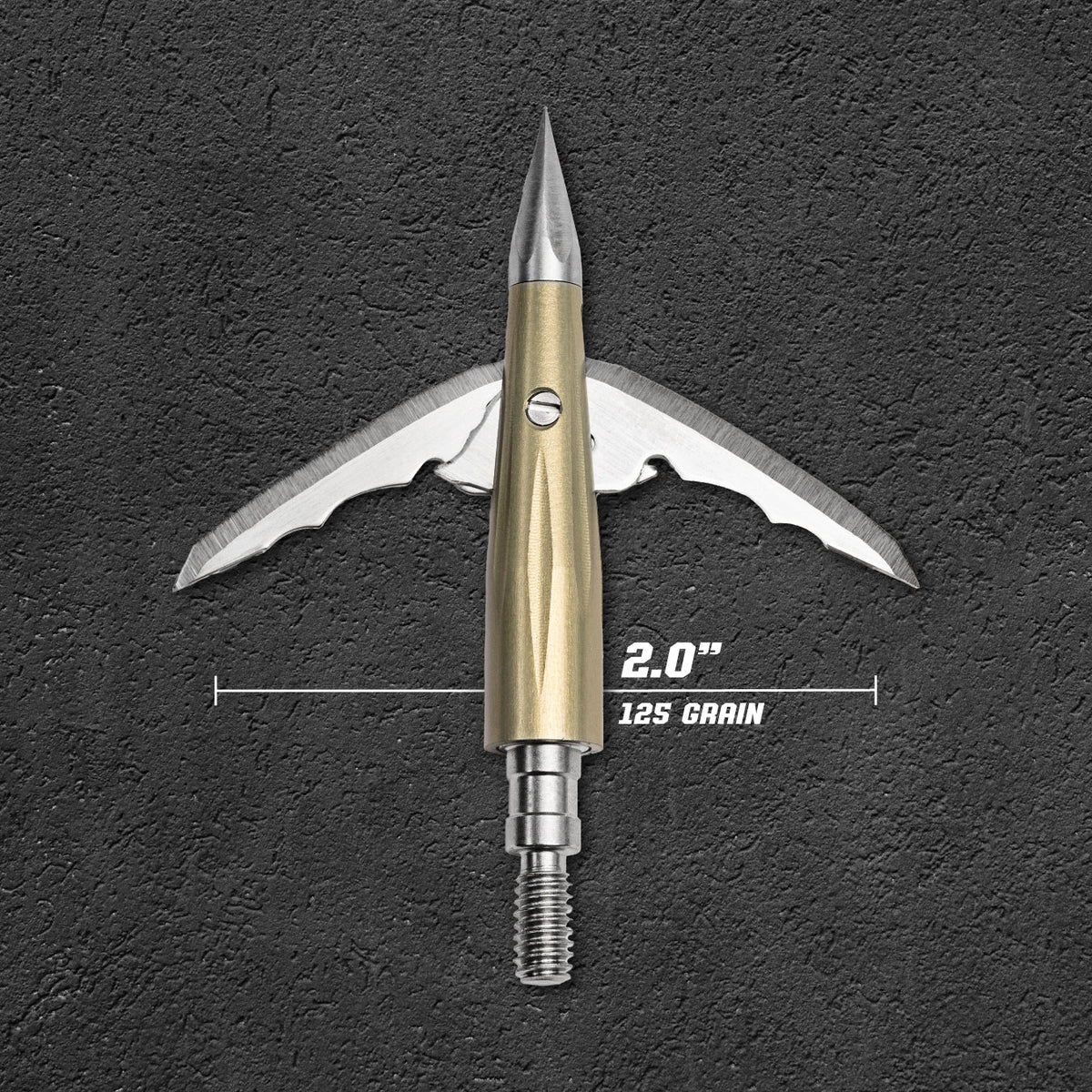 Beast Aluminum Broadhead, 125 grain, 2.0 in cut diameter, blades deployed