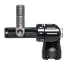 Axcel Antler Ridge TriLock Adjustable Offset Mount, black, showing riser clamp and laser engraved adjustment scales