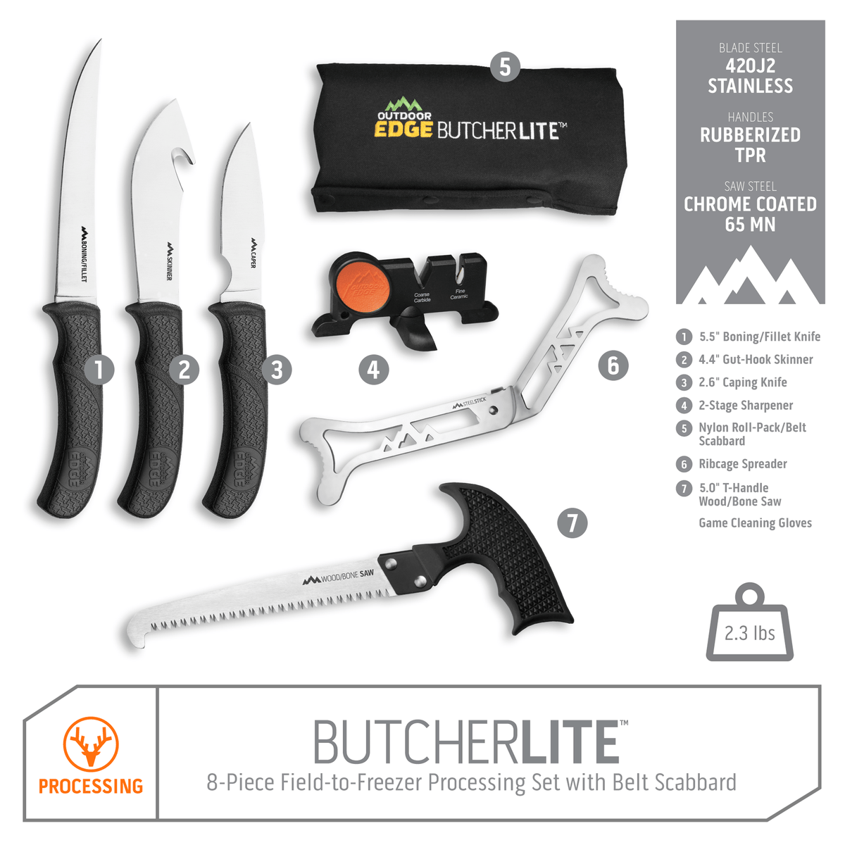 Outdoor Edge ButcherLite Game Processing Kit, view 2
