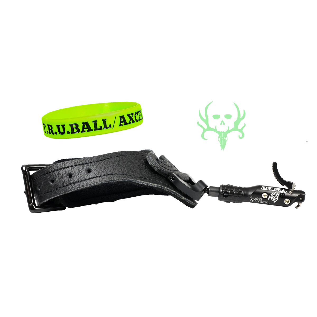 T.R.U. Ball Bone Collector Beast XT Hybrid release, Black Leather Buckle strap, black