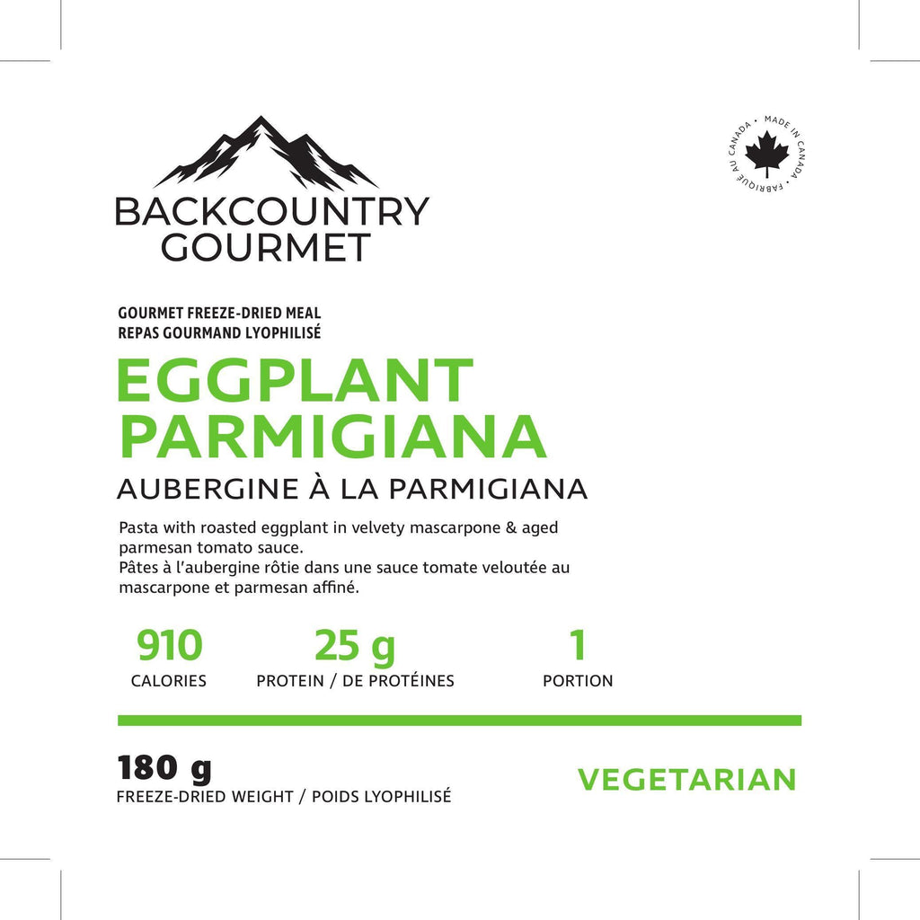 Eggplant Parmigiana (Vegetarian) package label - nutrition and ingredients