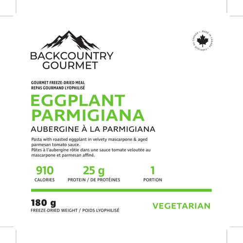 Eggplant Parmigiana (Vegetarian) package label - nutrition and ingredients