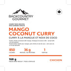 Mango Coconut Curry (Chicken) package label – nutrition and ingredients