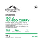 Tofu Mango Curry (Vegan) package label – nutrition and ingredients